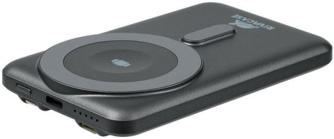 Powerbank Rivacase 5000mAh 22.5W PD Qi Magsafe 1x USB-C VA2607 szary + kabel USB-C i Lightning