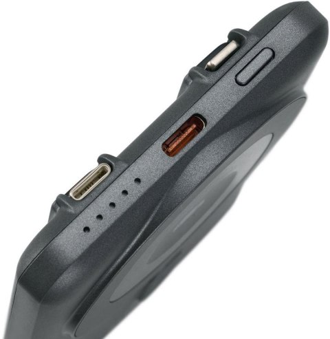 Powerbank Rivacase 5000mAh 22.5W PD Qi Magsafe 1x USB-C VA2607 szary + kabel USB-C i Lightning