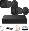 Zestaw monitoringu Hilook 2x IPC-B141H-C black z dyskiem 2TB