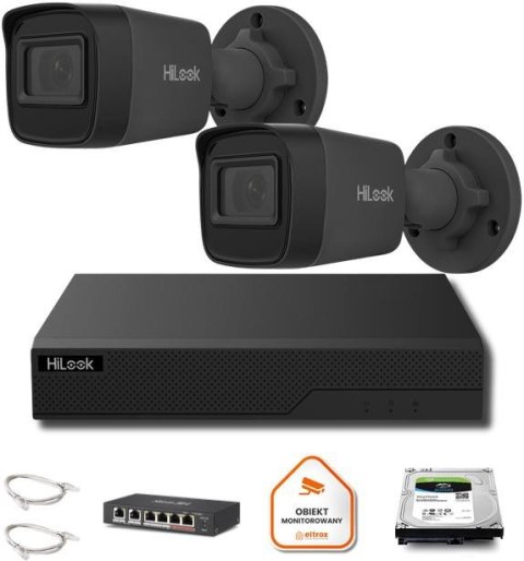 Zestaw monitoringu Hilook 2x IPC-B141H-C black z dyskiem 2TB