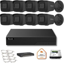 Zestaw monitoringu Hilook 8x IPC-B141H-C black z dyskiem 2TB