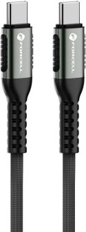 KABEL USB-C / USB-C Forcell F-Energy Cafule 120 cm 240 W 5A PD QC 4.0 CZARNY W OPLOCIE