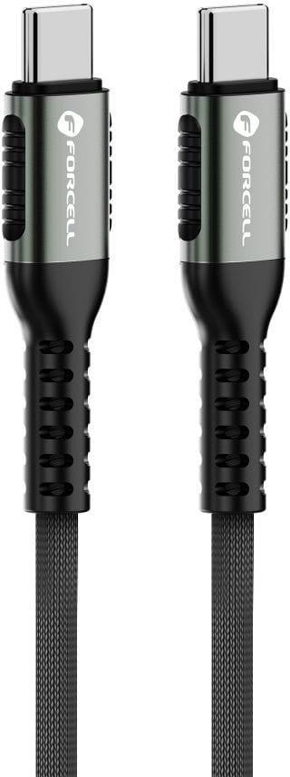 KABEL USB-C / USB-C Forcell F-Energy Cafule 120 cm 240 W 5A PD QC 4.0 CZARNY W OPLOCIE