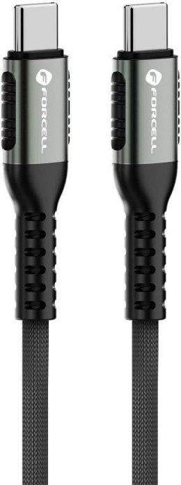 KABEL USB-C / USB-C Forcell F-Energy Cafule 300 cm 240 W 5A PD QC 4.0 CZARNY W OPLOCIE