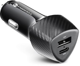 ŁADOWARKA SAMOCHODOWA Forcell Carbon CC50-1A1C 38 W 1x USB-C 1x USB-A PD 3.0 QC 3.0 CZARNA