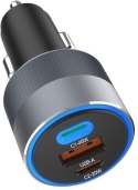 ŁADOWARKA SAMOCHODOWA Forcell F-Energy 65 W 2x USB-C 1x USB-A PD 3.0 QC 4.0 SZARA