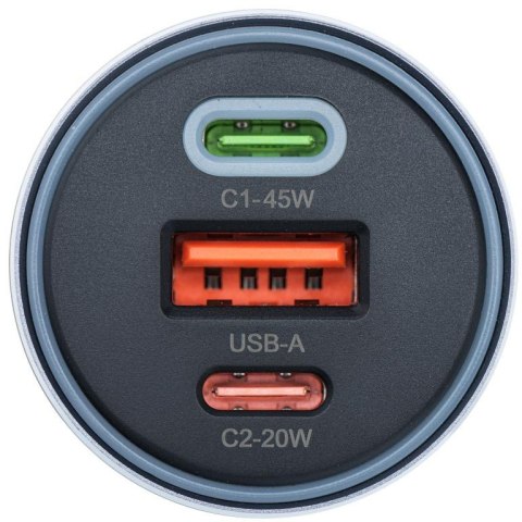 ŁADOWARKA SAMOCHODOWA Forcell F-Energy 65 W 2x USB-C 1x USB-A PD 3.0 QC 4.0 SZARA