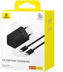 Ładowarka sieciowa Baseus GaN 5 Fast Charger Mini P10110902113-00 30 W USB-C PD 3.0 QC 3.0 + kabel