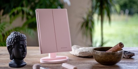 Lusterko do makijażu Humanas HS-ML04 z podświetleniem LED - różowy