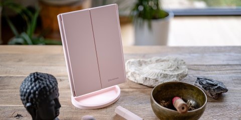 Lusterko do makijażu Humanas HS-ML04 z podświetleniem LED - różowy