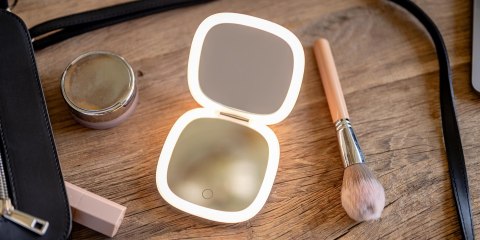 Lusterko kosmetyczne Humanas HS-PM01 z podświetleniem LED - różowy