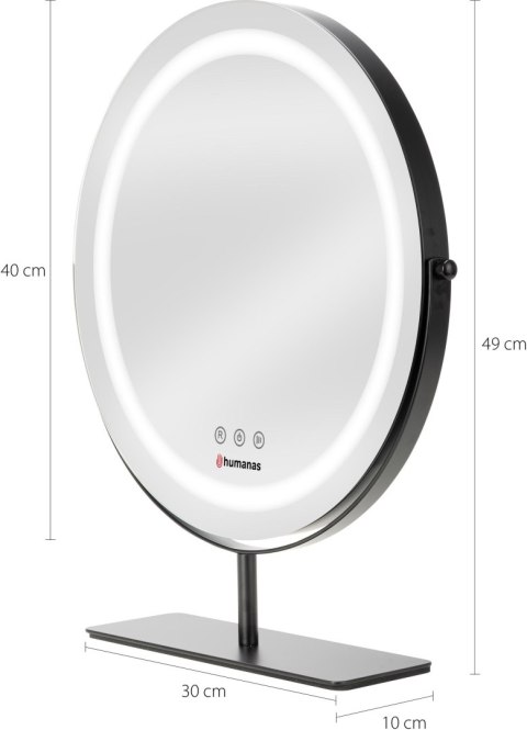 Lustro do makijażu Humanas HS-HM Scarlet z oświetleniem LED - czarny