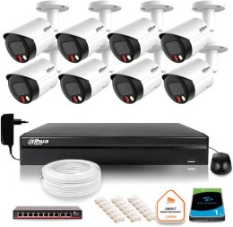 Zestaw monitoringu IP Dahua 8mpx 4K 8 kamer IPC-HFW2849S-S-IL z dyskiem 1TB