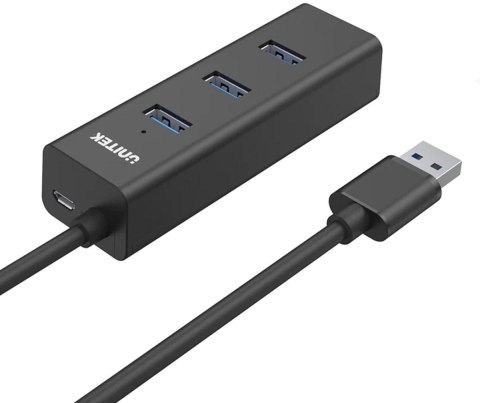 Aktywny hub USB Unitek 4w1 5Gbps z zasilaniem przez USB-C