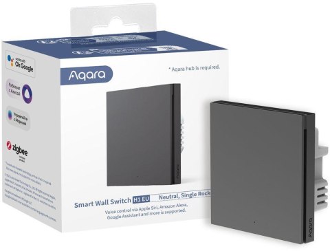 Aqara Smart Wall Switch H1 Szary pojedynczy z przewodem neutralnym